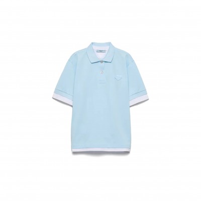PRADA PIQUÉ AND JERSEY POLO SHIRT 39586